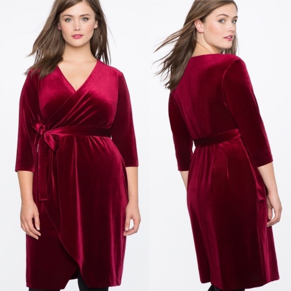 deep red wrap dress